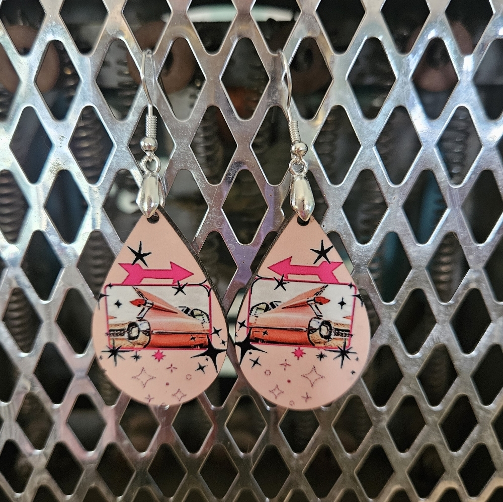 Atomic Mid Century Modern Classic Car Earrings